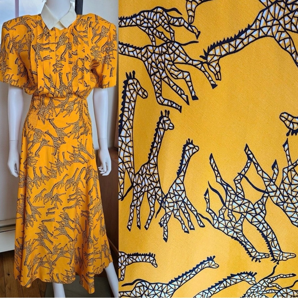 1980s vintage dress with giraffe print!